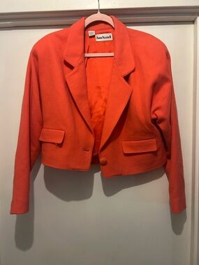 Anne Klein Vibrant Orange Cropped Blazer